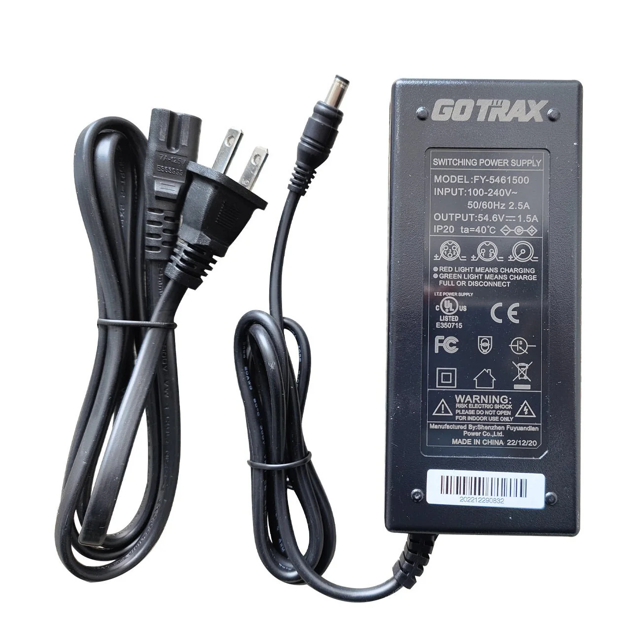 F1 / R1 / Z4 LITE - DC5521 54.6V 1.5A Electric Bike Chargers