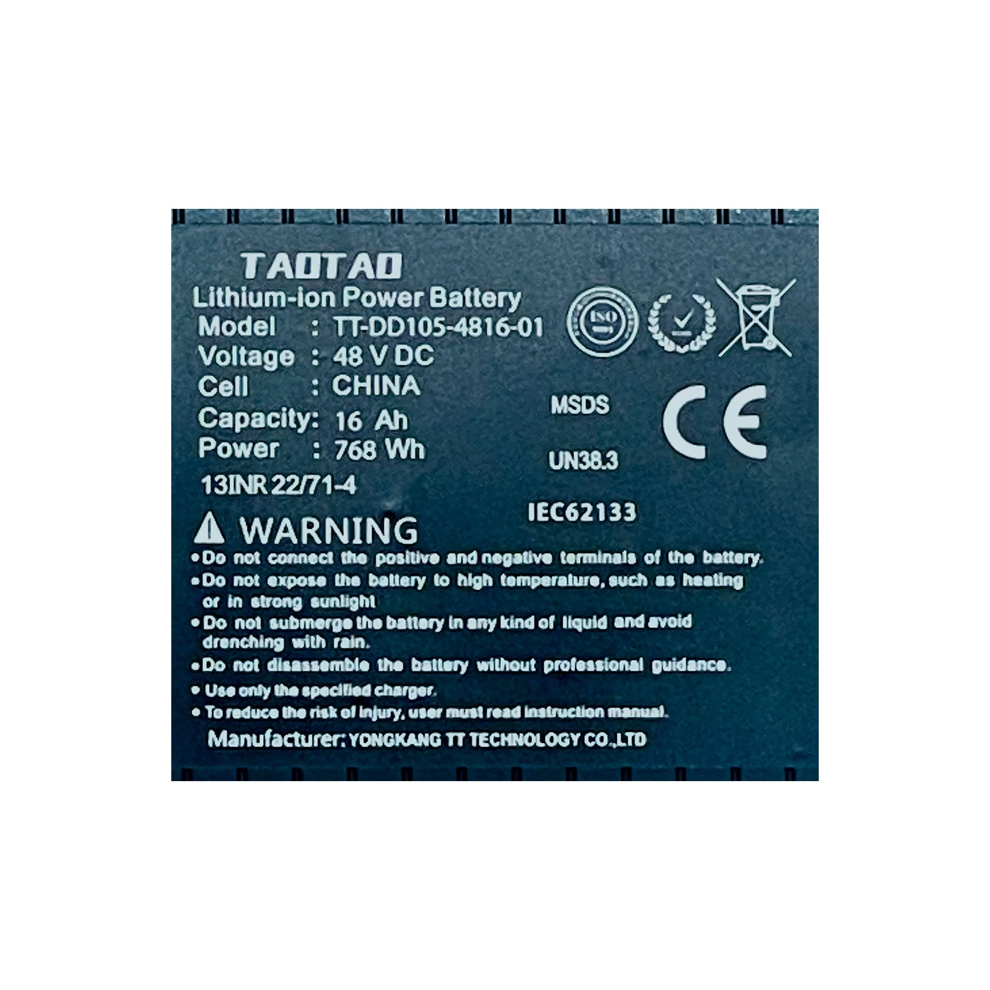 G6 Electric Scooter Battery 48V 16Ah - Image 3
